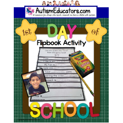 First Day of School Activity Flipbook for Special Education and Autism
